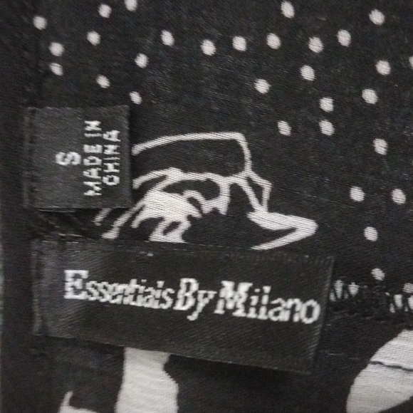 Essentials By Milano White & Blk See-Thru Floral Prnt Dress Ties in Back Size S - Picture 3 of 3